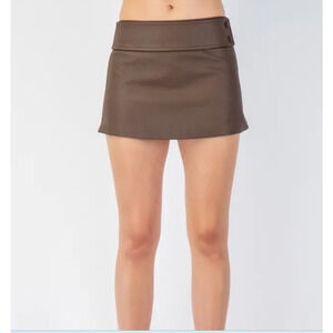 faux leather "Edit By Nine" mini skirt /brown new with tags multiple sizes avail